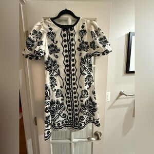 SHEIN Black and White Floral Mini Dress